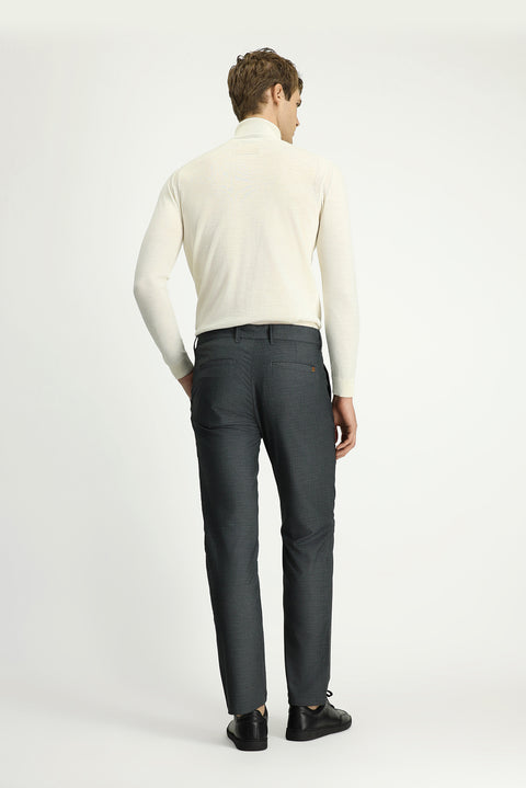 Koyu Füme 6 Drop Regular Fit Standart Kesim Likralı Kanvas / Chino Pantolon