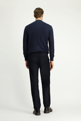  Orta Lacivert Regular Fit Likralı Kanvas / Chino Pantolon