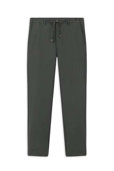  Koyu Füme Techno-Line Slim Fit Dar Kesim Beli Lastikli İpli Likralı Çantalı Pantolon