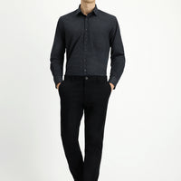 Black Relaxed Fit Stretch Canvas / Chino Trousers