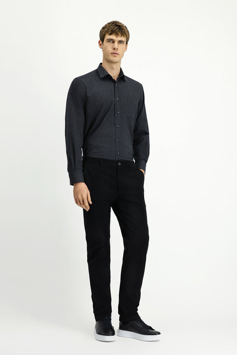 Siyah Slim Fit Dar Kesim Likralı Kanvas / Chino Pantolon