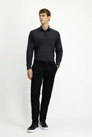  Siyah 7 Drop Slim Fit Dar Kesim Likralı Kanvas / Chino Pantolon