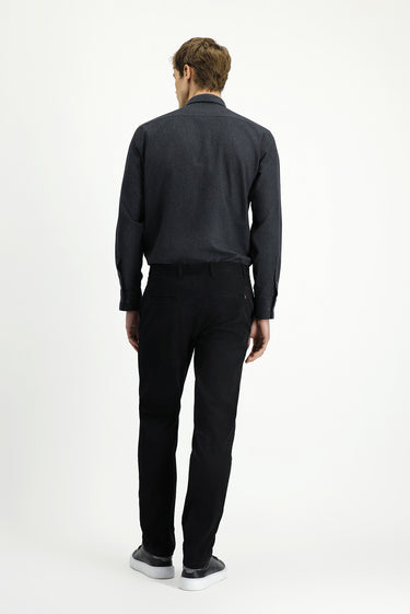  Siyah Relaxed Fit Rahat Kesim Likralı Kanvas / Chino Pantolon