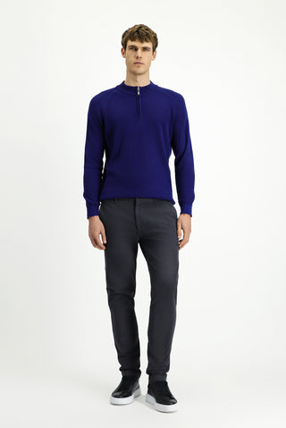 Orta Gri 7 Drop Slim Fit Dar Kesim Likralı Kanvas / Chino Pantolon