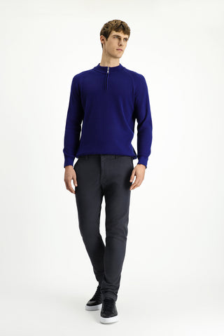  Orta Gri 4 Drop Relaxed Fit Rahat Kesim Likralı Kanvas / Chino Pantolon