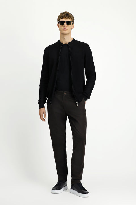 Medium Brown Relaxed Fit Stretch Canvas / Chino Trousers