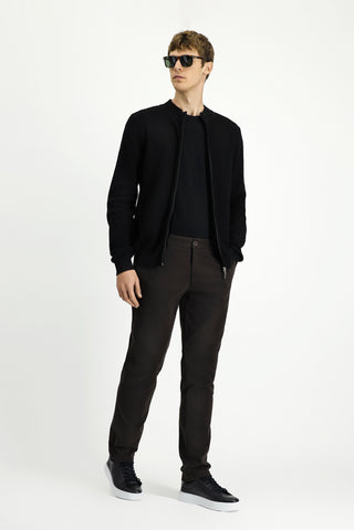  Orta Kahve Relaxed Fit Rahat Kesim Likralı Kanvas / Chino Pantolon