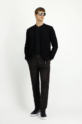  Orta Kahve Relaxed Fit Rahat Kesim Likralı Kanvas / Chino Pantolon