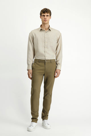  Açık Bej Slim Fit Dar Kesim Likralı Kanvas / Chino Pantolon