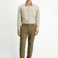 Açık Bej Relaxed Fit Rahat Kesim Likralı Kanvas / Chino Pantolon