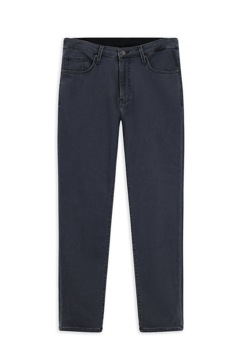 Koyu Lacivert Regular Fit Standart Kesim Likralı Kanvas / Chino Pantolon