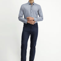 Koyu Lacivert Relaxed Fit Rahat Kesim Likralı Kanvas / Chino Pantolon