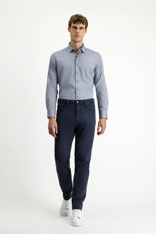  Koyu Lacivert 6 Drop Regular Fit Standart Kesim Likralı Kanvas / Chino Pantolon