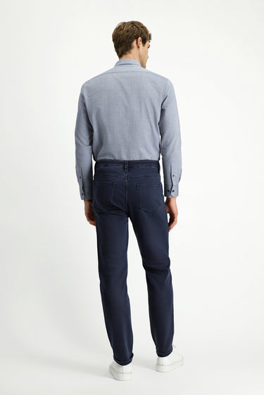  Koyu Lacivert Regular Fit Likralı Kanvas / Chino Pantolon