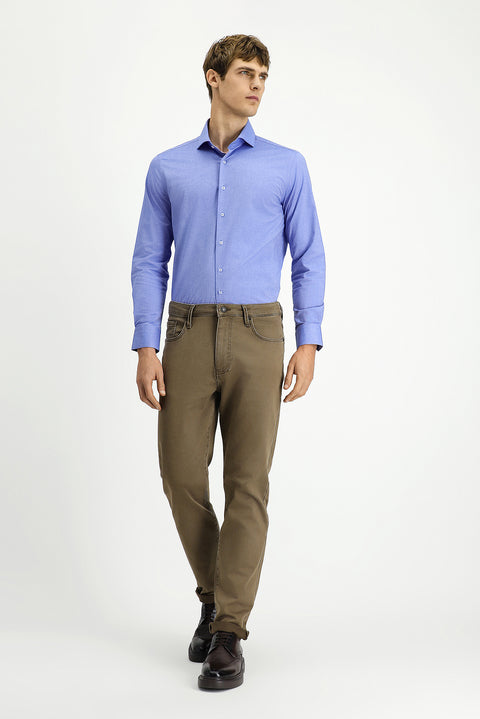 Açık Kahve  6 Drop Regular Fit Standart Kesim Likralı Kanvas / Chino Pantolon