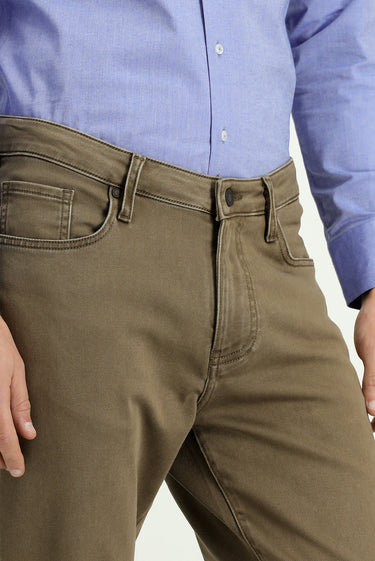 Açık Kahve  Regular Fit Likralı Kanvas / Chino Pantolon