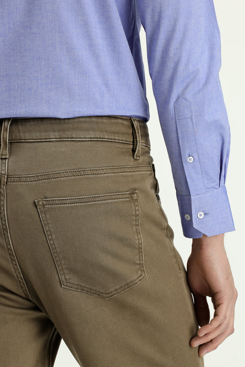 Açık Kahve  Relaxed Fit Rahat Kesim Likralı Kanvas / Chino Pantolon