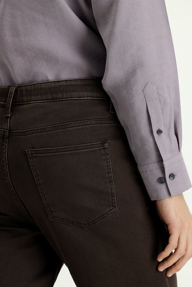 Koyu Kahve Regular Fit Likralı Kanvas / Chino Pantolon