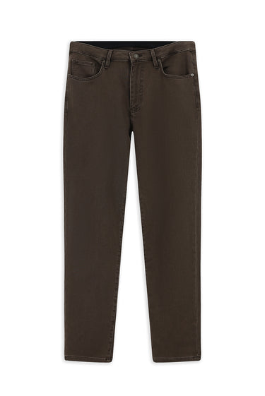 Koyu Kahve Regular Fit Likralı Kanvas / Chino Pantolon