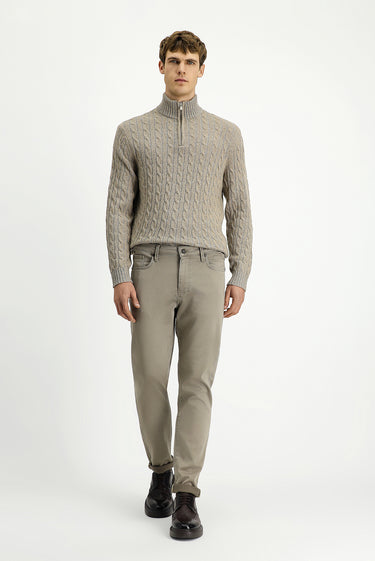 Açık Vizon Relaxed Fit Rahat Kesim Likralı Kanvas / Chino Pantolon