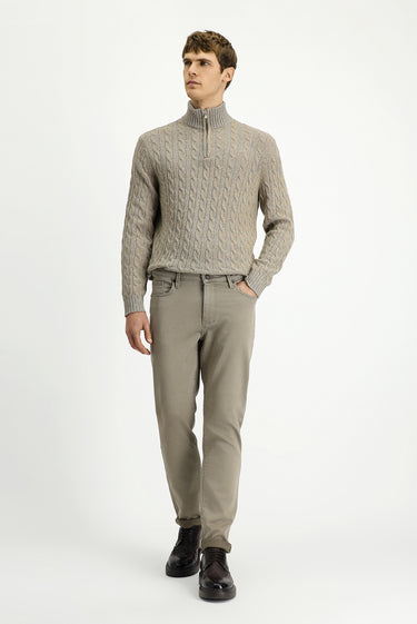 Açık Vizon Regular Fit Likralı Kanvas / Chino Pantolon