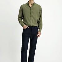 Koyu Mavi  Regular Fit Likralı Kanvas / Chino Pantolon