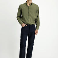 Dark Blue 4 Drop Relaxed Fit Lycra Canvas/Chino Pants