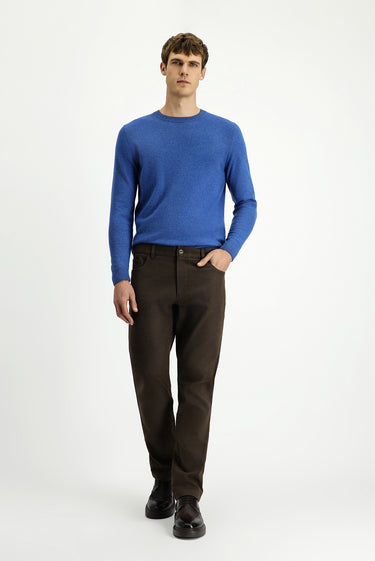  Orta Kahve Relaxed Fit Rahat Kesim Likralı Kanvas / Chino Pantolon