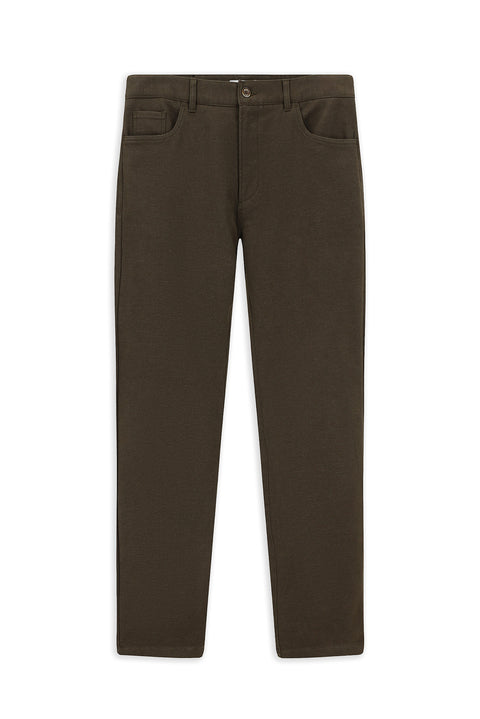 Orta Kahve Relaxed Fit Rahat Kesim Likralı Kanvas / Chino Pantolon
