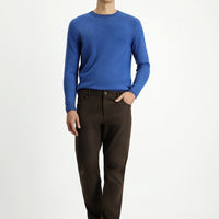 Mid Coffee Regular Fit Standard Cut Lycra Canvas / Chino Trousers