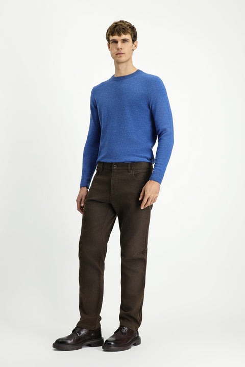 Medium Brown Relaxed Fit Stretch Canvas / Chino Trousers