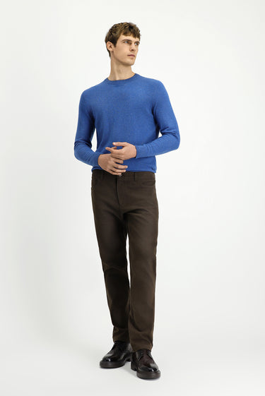  Orta Kahve Relaxed Fit Rahat Kesim Likralı Kanvas / Chino Pantolon