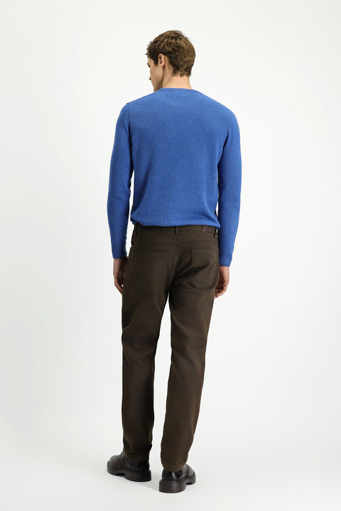 Orta Kahve 6 Drop Regular Fit Standart Kesim Likralı Kanvas / Chino Pantolon