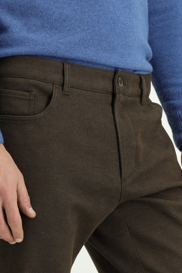 Orta Kahve Relaxed Fit Rahat Kesim Likralı Kanvas / Chino Pantolon