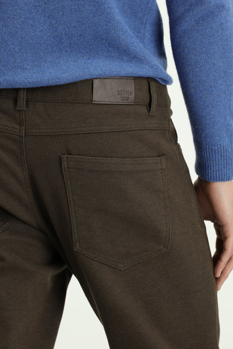 Orta Kahve 6 Drop Regular Fit Standart Kesim Likralı Kanvas / Chino Pantolon