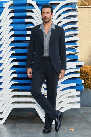  Siyah Relax Fit Rahat Kesim Pamuklu Pileli Pantolon