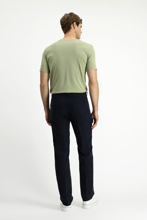 Siyah 4 Drop Relaxed Fit Rahat Kesim Pamuklu Pileli Pantolon