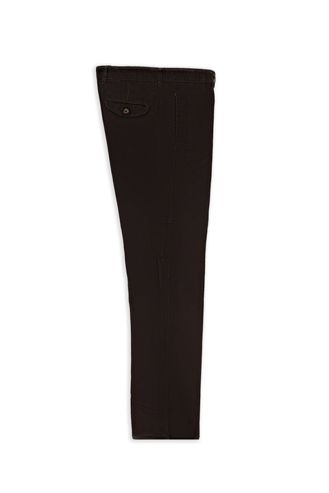 Orta Kahve 4 Drop Relaxed Fit Rahat Kesim Likralı Pileli Kadife Pantolon