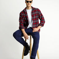 Dark Blue Tapered Fit Lycra Velvet Trousers
