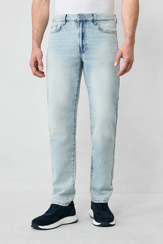  Aç?k Mavi Bootcut Fit Pamuk Denim Pantolon-Ki??l?