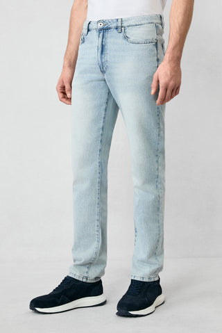  Aç?k Mavi Bootcut Fit Pamuk Denim Pantolon-Ki??l?
