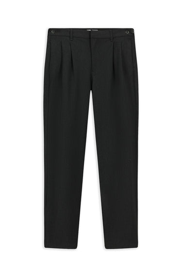 Koyu Antrasit Straight Wide Fit Pileli Pantolon