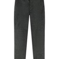Koyu Antrasit Straight Wide Fit Pileli Likralı Kanvas / Chino Pantolon