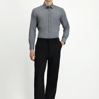 Siyah Straight Relaxed Fit Likralı Kanvas / Chino Pantolon