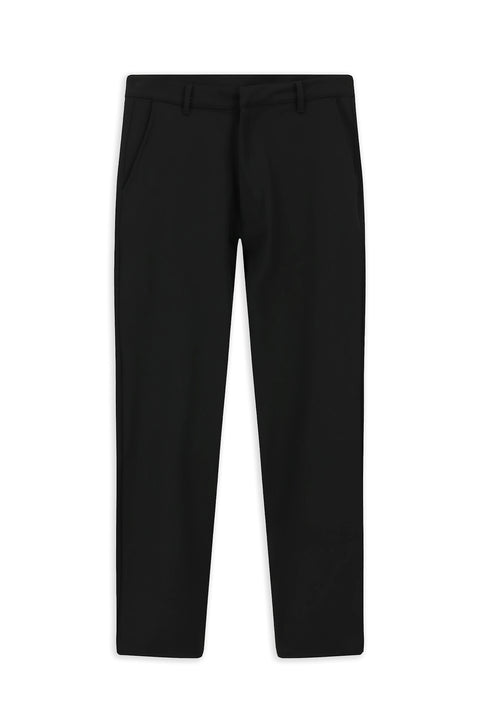 Siyah Straight Relaxed Fit Likralı Kanvas / Chino Pantolon