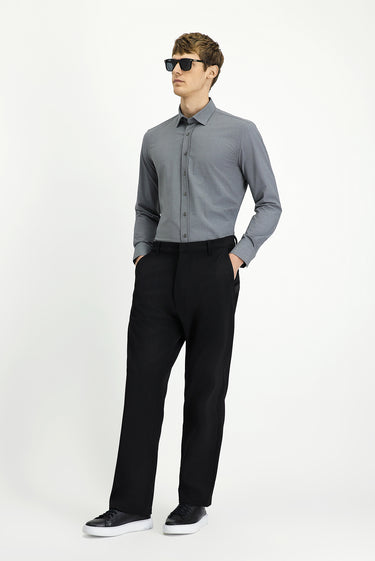  Siyah Straight Relaxed Fit Likralı Kanvas / Chino Pantolon