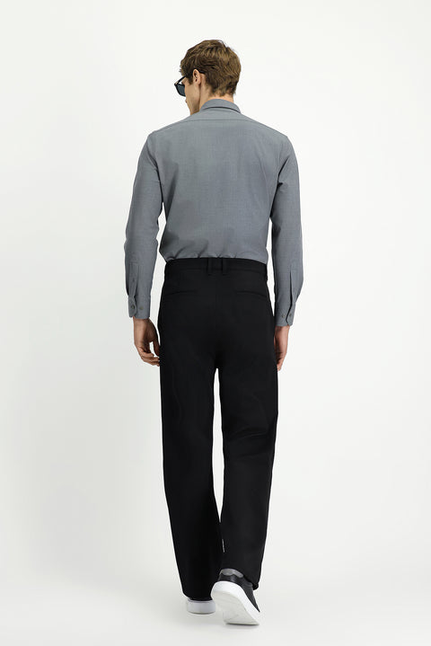 Siyah Slim Fit Dar Kesim Likralı Kanvas / Chino Pantolon