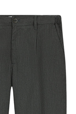  Aç?k Antrasit Straight Relaxed Fit Likral? Esnek Beli Lastikli Pileli Kanvas / Chino Pantolon-Ki??l?