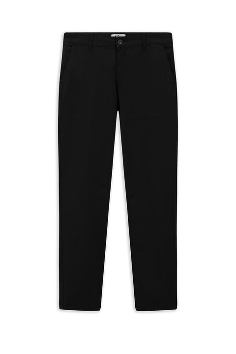 Siyah Regular Fit Standart Kesim Likralı Kanvas / Chino Pantolon