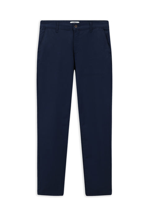 Koyu Lacivert Regular Fit Standart Kesim Likralı Kanvas / Chino Pantolon